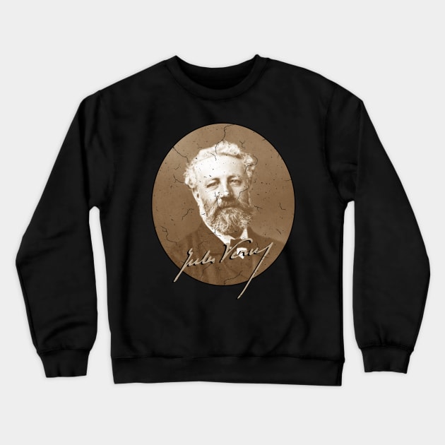 Science Fiction Visionary - Jules Verne Portrait 2 Crewneck Sweatshirt by EDDArt